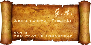 Gaunersdorfer Armanda névjegykártya